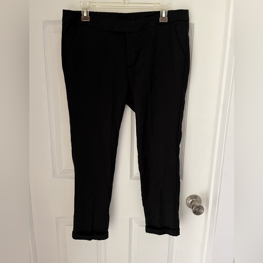 Bisou Bisou Textured Fabric Ankle Pants
